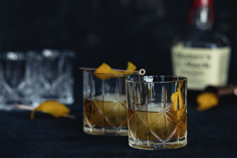 Old Fashioneds in Crystal Cut Tumblers